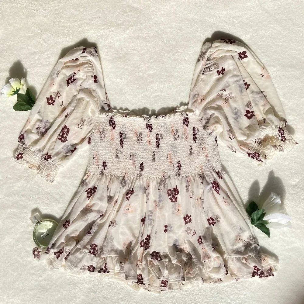 Free People Delta Dawn Floral Top - Picture 1 of 10